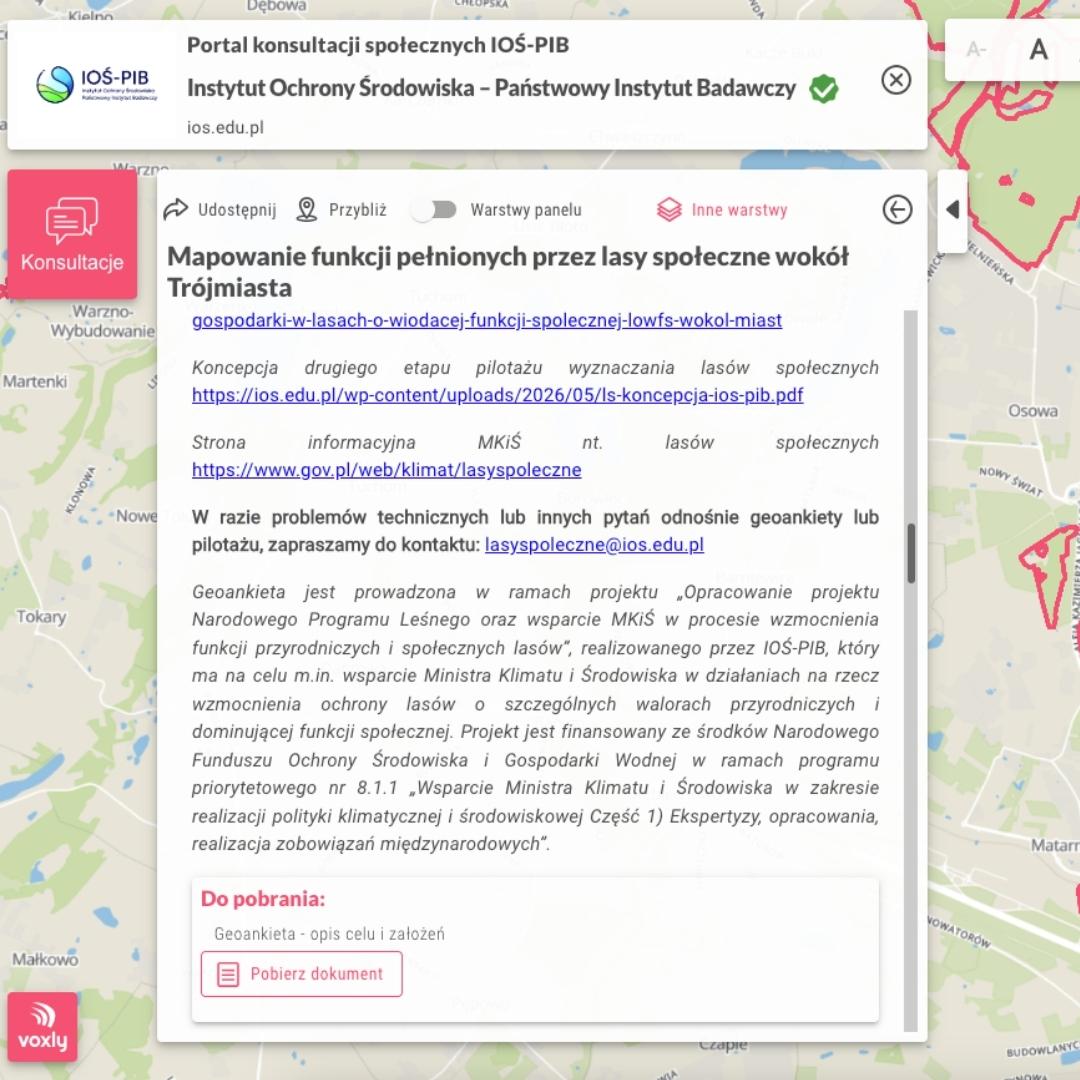 Widok geoportalu